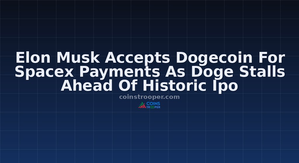 Elon Musk Accepts Dogecoin For Spacex Payments As Doge Stalls Ahead Of Historic Ipo