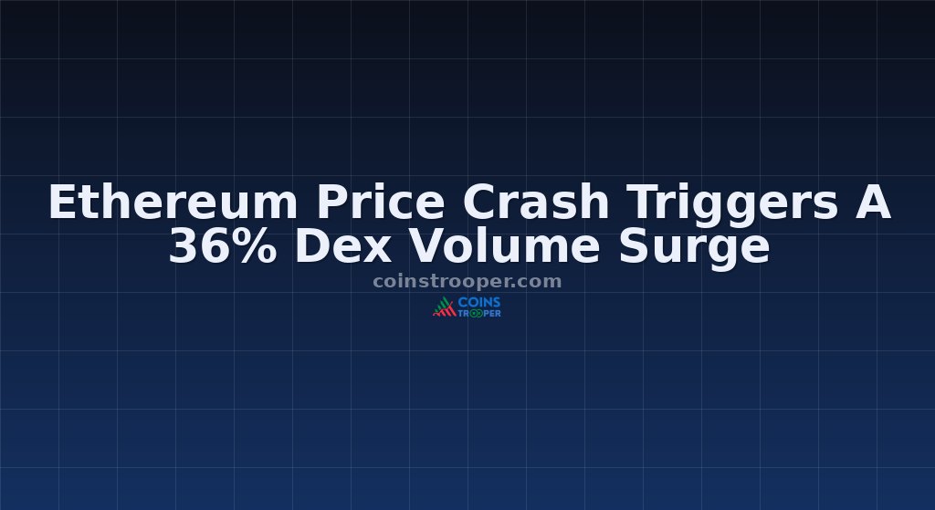 Ethereum Price Crash Triggers A 36% Dex Volume Surge