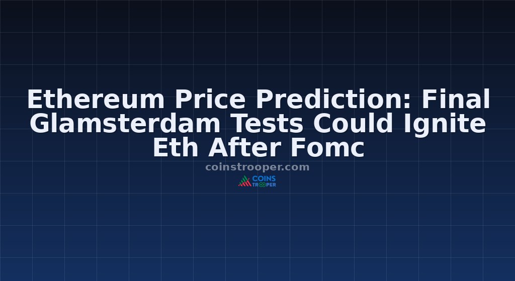 Ethereum Price Prediction: Final Glamsterdam Tests Could Ignite Eth After Fomc