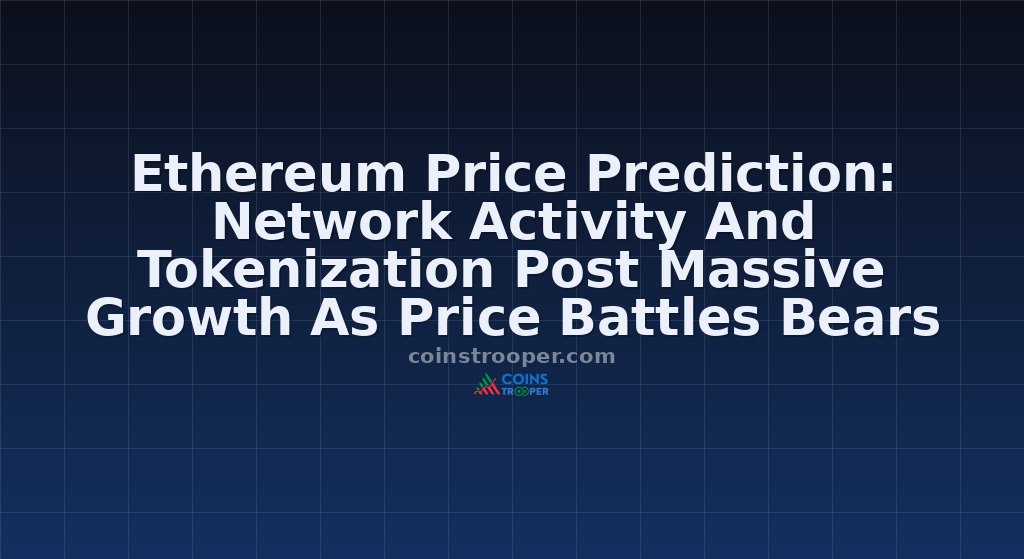 Ethereum Price Prediction: Network Activity And Tokenization Post Massive Growth As Price Battles Bears