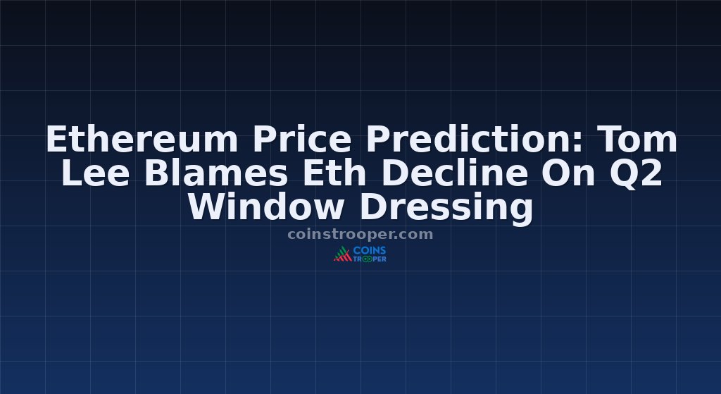 Ethereum Price Prediction: Tom Lee Blames Eth Decline On Q2 Window Dressing