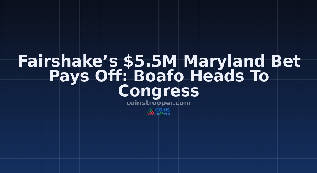 Fairshake’s $5.5M Maryland Bet Pays Off: Boafo Heads To Congress