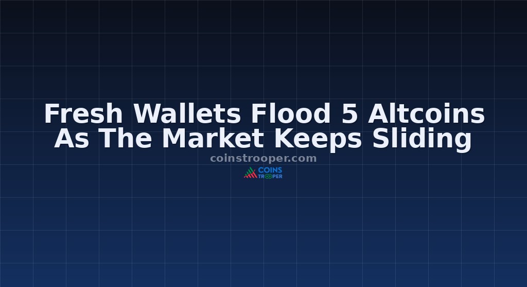 Fresh Wallets Flood 5 Altcoins As The Market Keeps Sliding