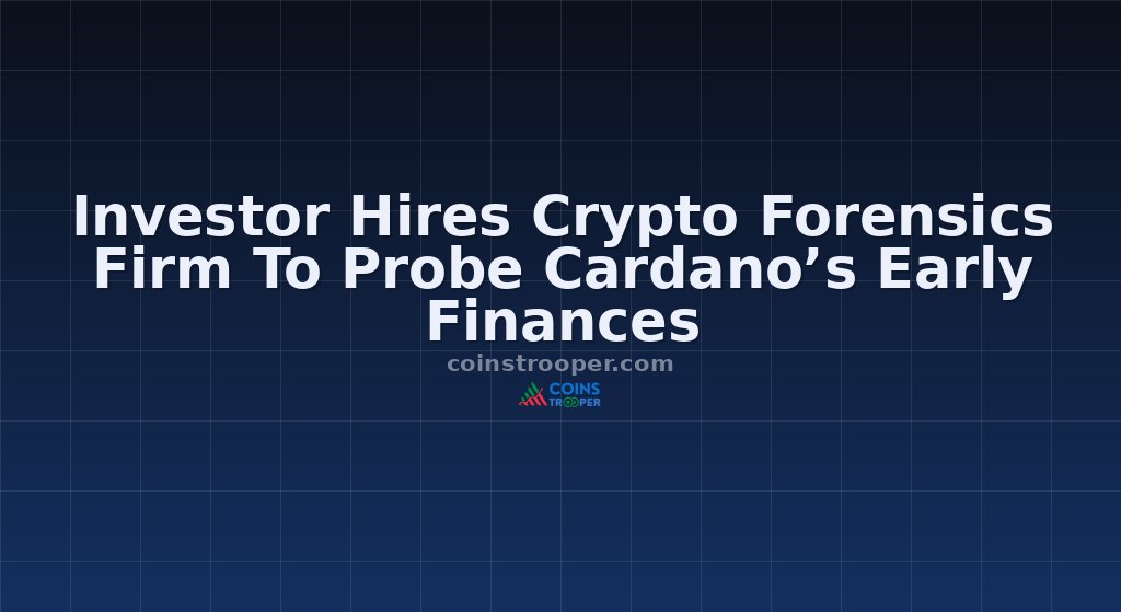 Investor Hires Crypto Forensics Firm To Probe Cardano’s Early Finances