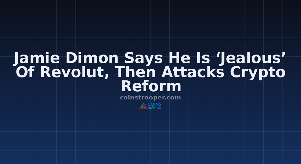 Jamie Dimon Says He Is ‘Jealous’ Of Revolut, Then Attacks Crypto Reform
