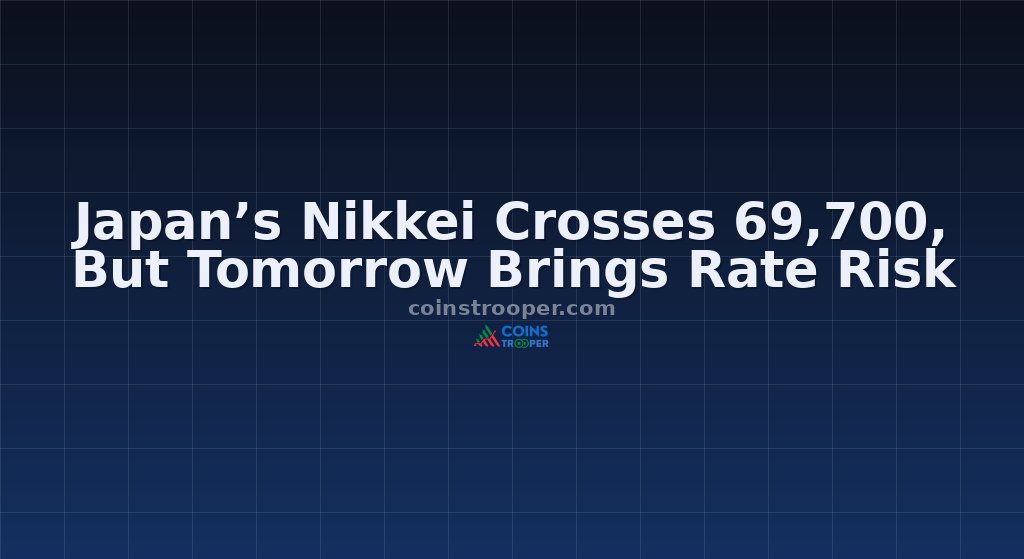 Japan’s Nikkei Crosses 69,700, But Tomorrow Brings Rate Risk
