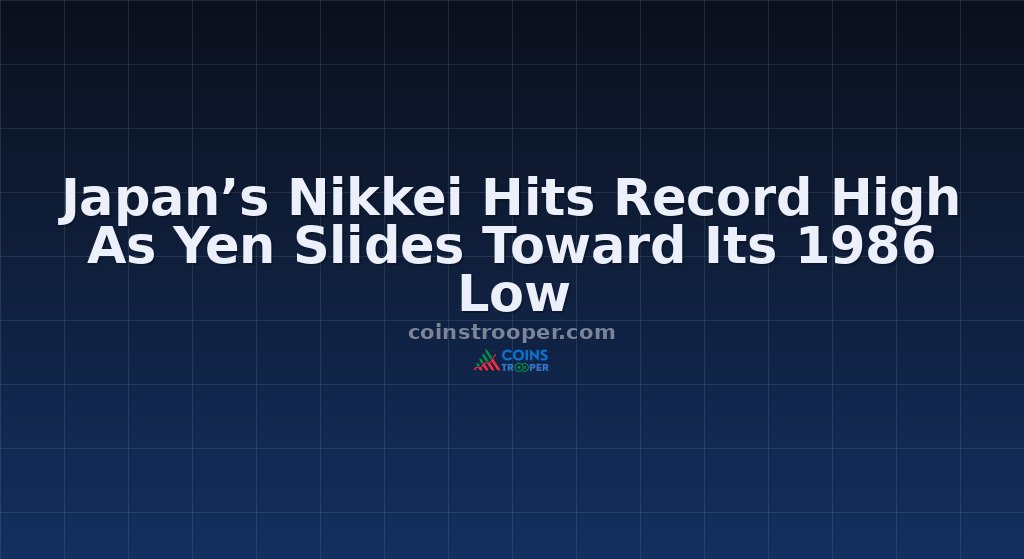 Japan’s Nikkei Hits Record High As Yen Slides Toward Its 1986 Low