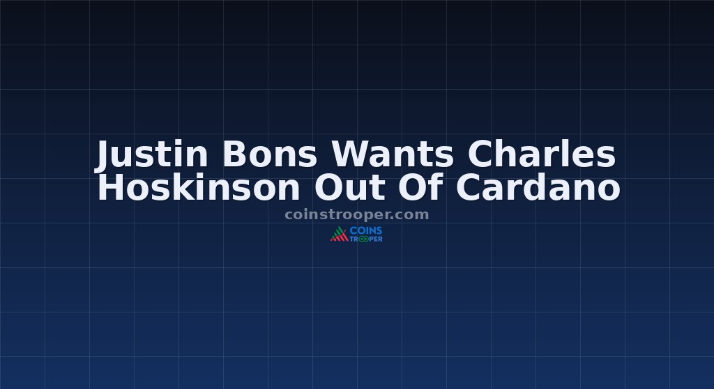 Justin Bons Wants Charles Hoskinson Out Of Cardano