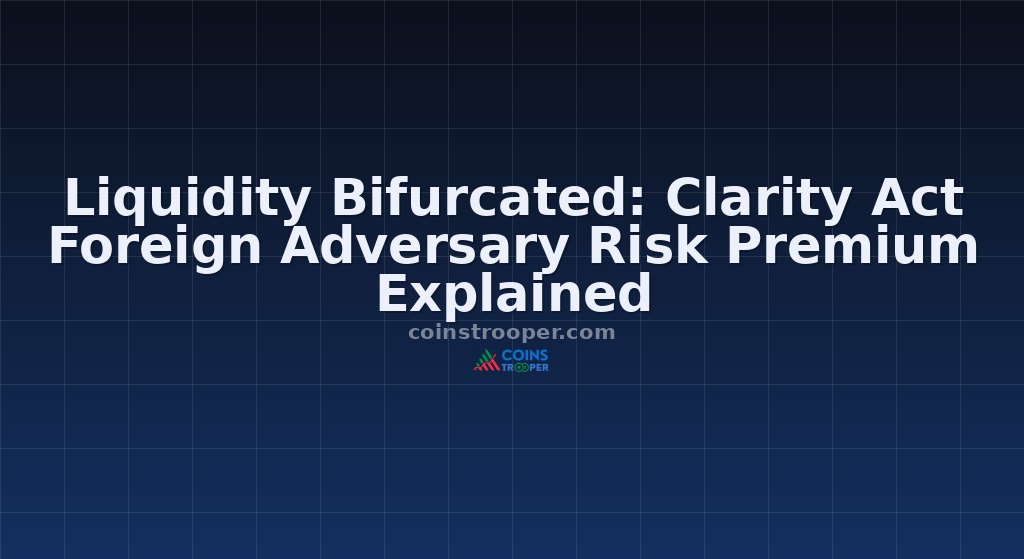 Liquidity Bifurcated: Clarity Act Foreign Adversary Risk Premium Explained