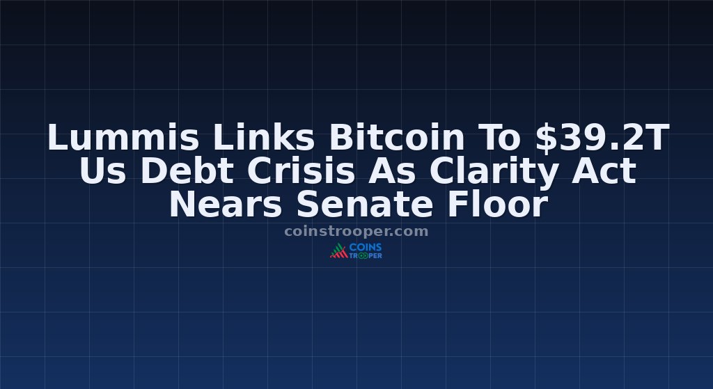 Lummis Links Bitcoin To $39.2T Us Debt Crisis As Clarity Act Nears Senate Floor