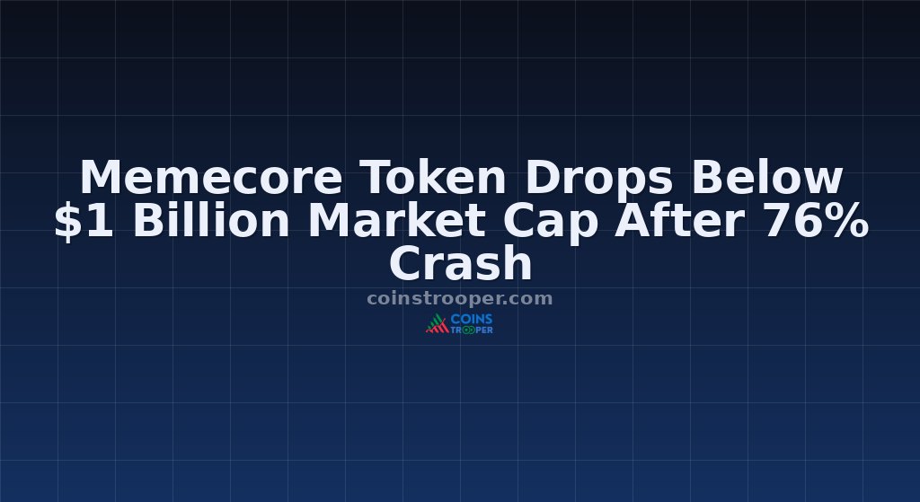 Memecore Token Drops Below $1 Billion Market Cap After 76% Crash