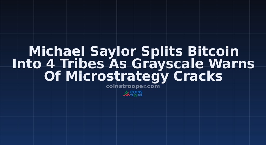 Michael Saylor Splits Bitcoin Into 4 Tribes As Grayscale Warns Of Microstrategy Cracks