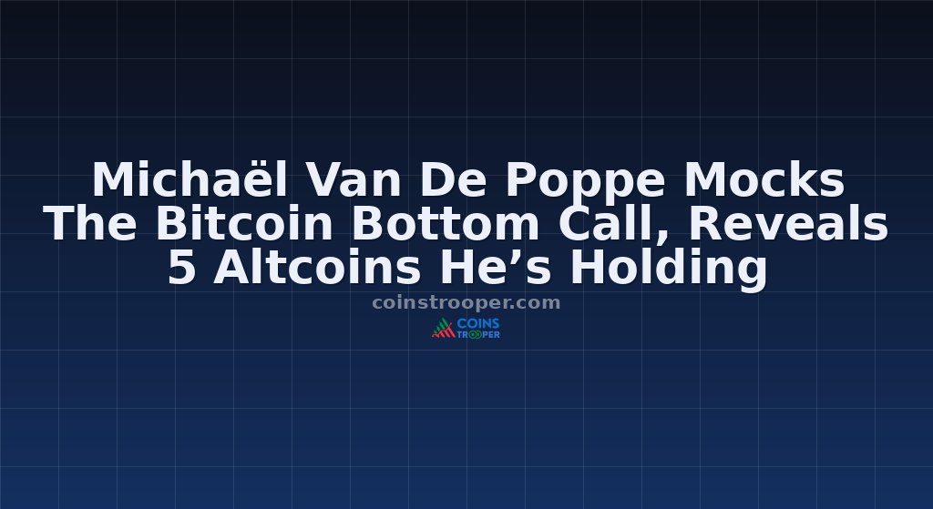 Michaël Van De Poppe Mocks The Bitcoin Bottom Call, Reveals 5 Altcoins He’s Holding