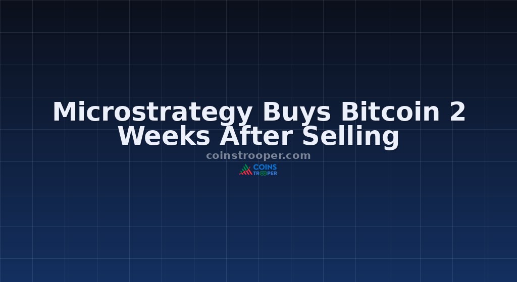 Microstrategy Buys Bitcoin 2 Weeks After Selling