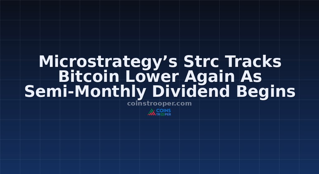 Microstrategy’s Strc Tracks Bitcoin Lower Again As Semi-Monthly Dividend Begins