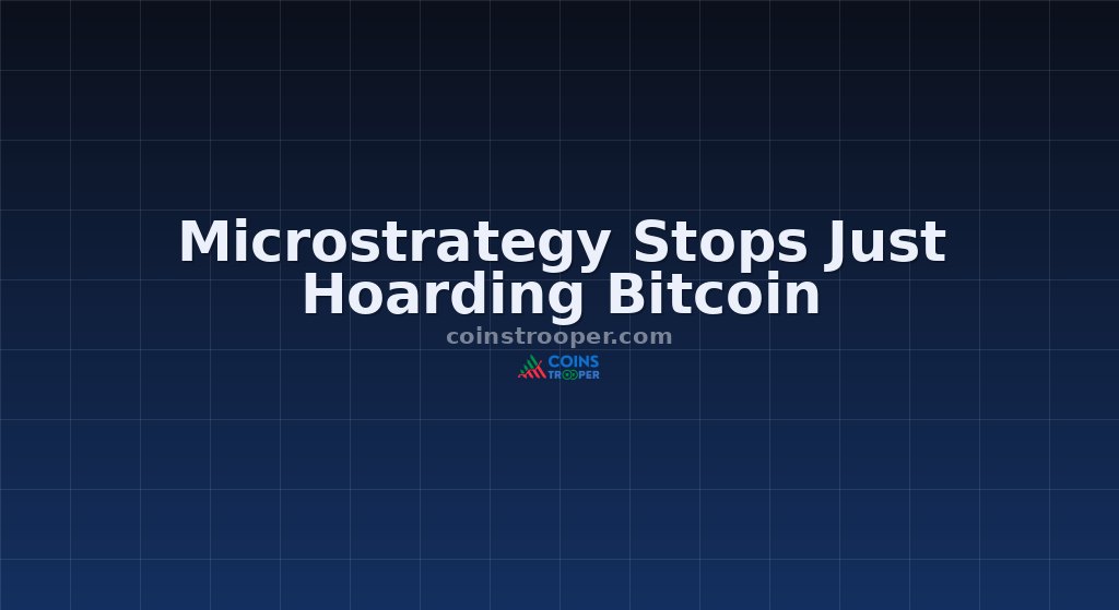 Microstrategy Stops Just Hoarding Bitcoin