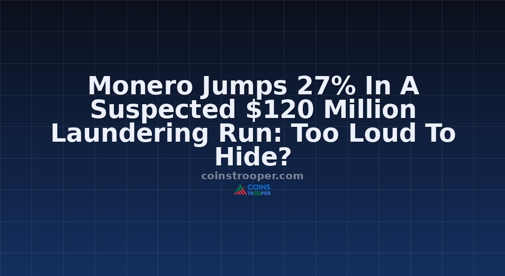 Monero Jumps 27% In A Suspected $120 Million Laundering Run: Too Loud To Hide?