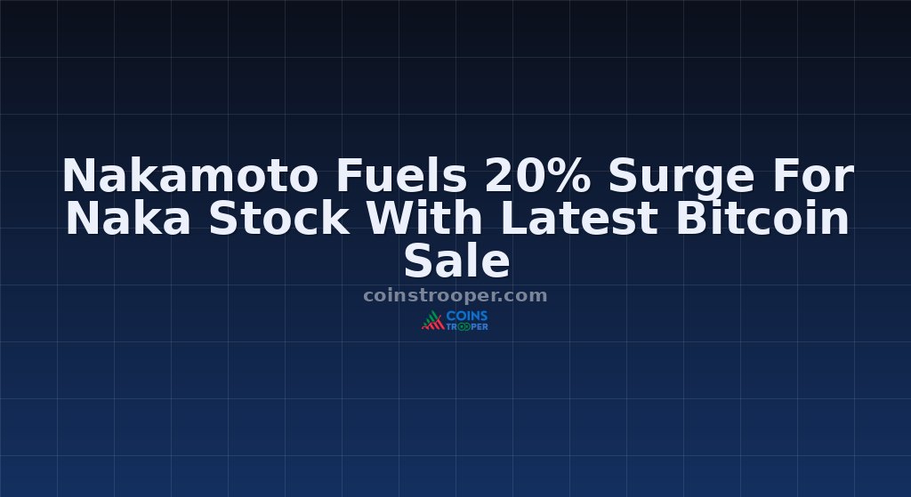Nakamoto Fuels 20% Surge For Naka Stock With Latest Bitcoin Sale