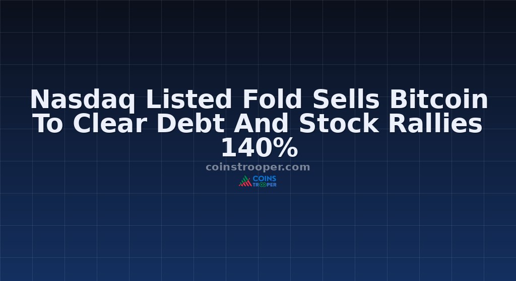 Nasdaq Listed Fold Sells Bitcoin To Clear Debt And Stock Rallies 140%