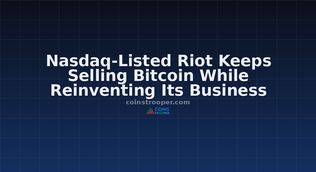 Nasdaq-Listed Riot Keeps Selling Bitcoin While Reinventing Its Business
