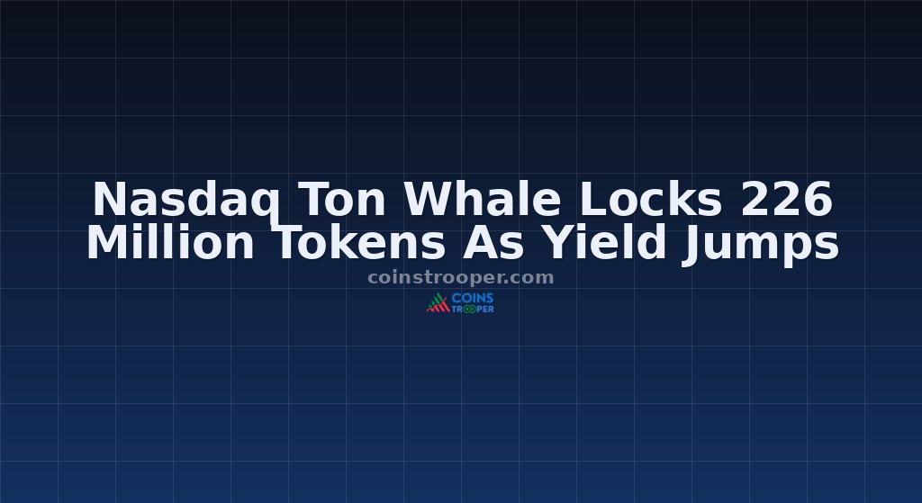 Nasdaq Ton Whale Locks 226 Million Tokens As Yield Jumps
