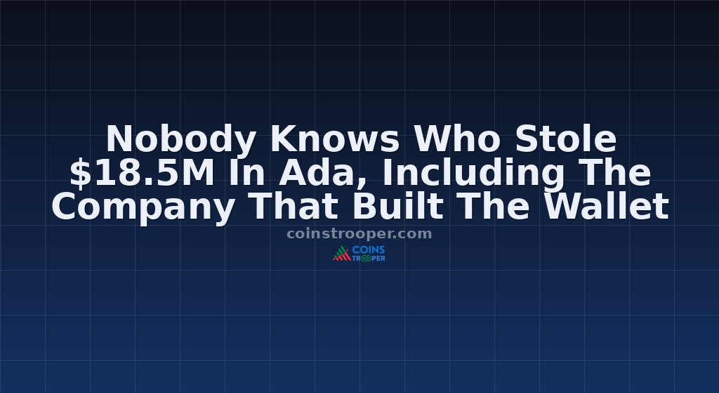 Nobody Knows Who Stole $18.5M In Ada, Including The Company That Built The Wallet