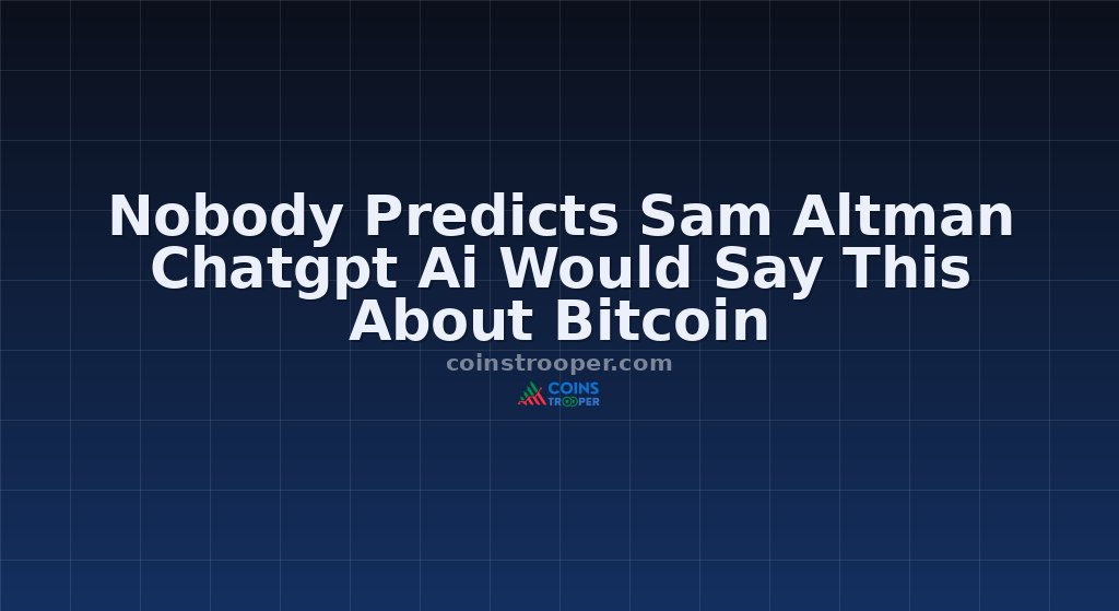 Nobody Predicts Sam Altman Chatgpt Ai Would Say This About Bitcoin