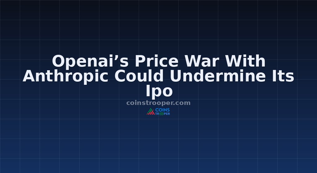 Openai’s Price War With Anthropic Could Undermine Its Ipo
