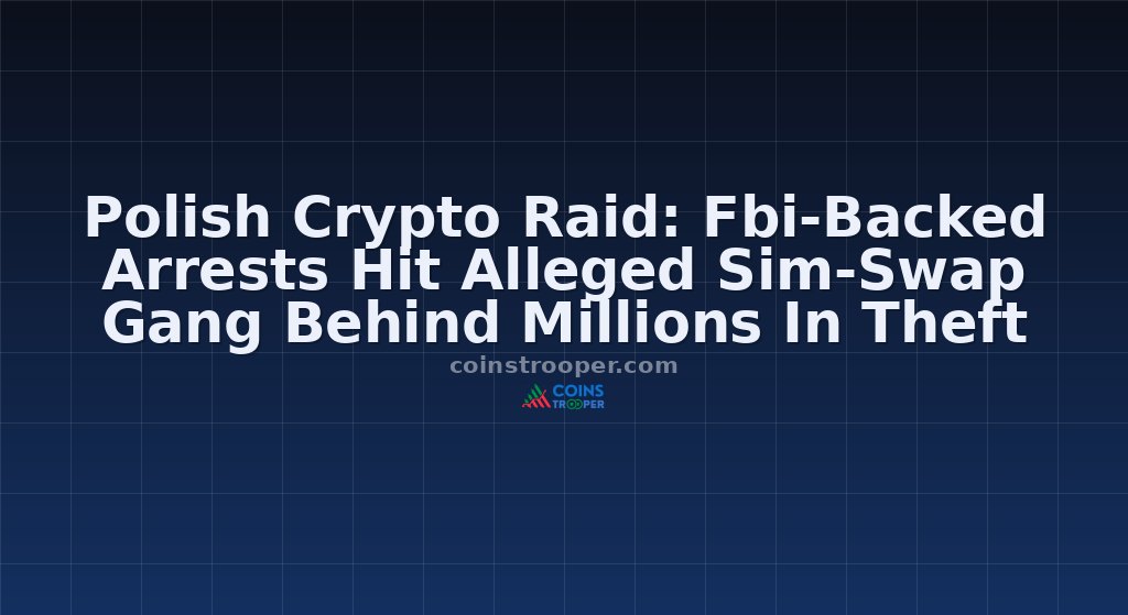 Polish Crypto Raid: Fbi-Backed Arrests Hit Alleged Sim-Swap Gang Behind Millions In Theft