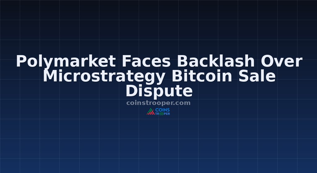 Polymarket Faces Backlash Over Microstrategy Bitcoin Sale Dispute