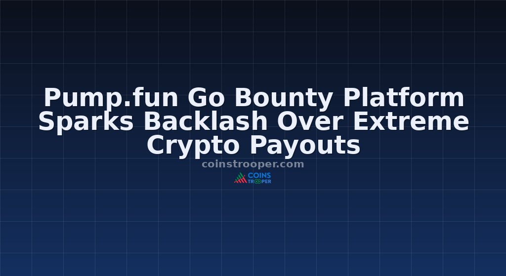 Pump.fun Go Bounty Platform Sparks Backlash Over Extreme Crypto Payouts