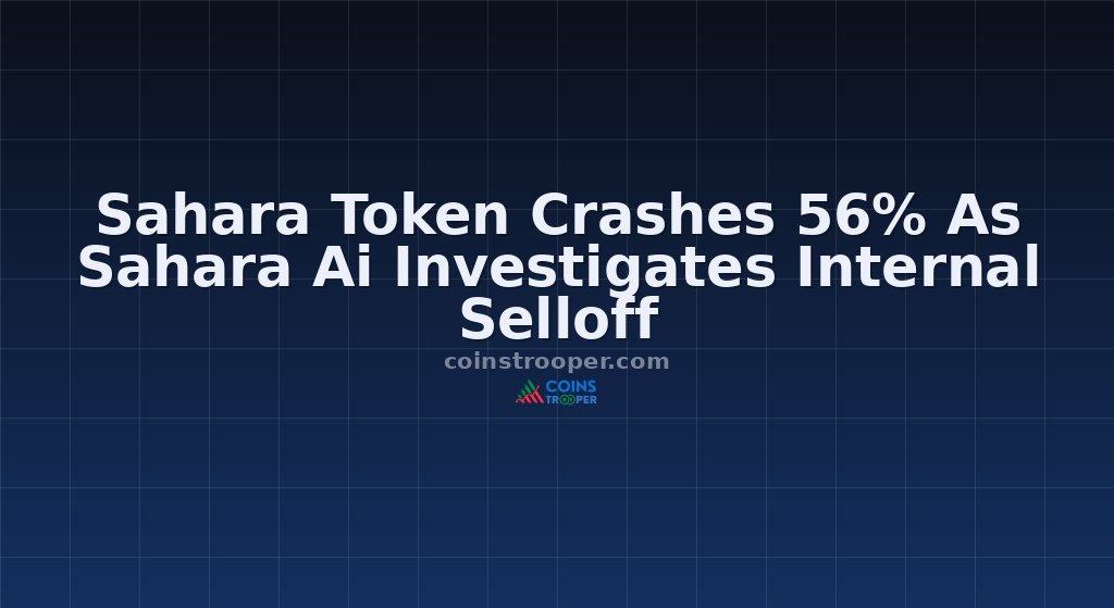 Sahara Token Crashes 56% As Sahara Ai Investigates Internal Selloff