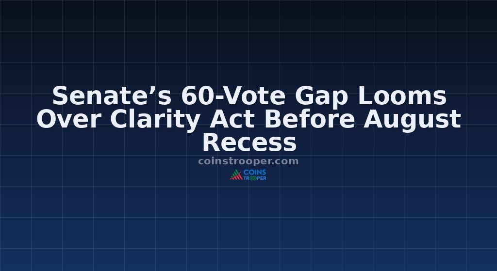 Senate’s 60-Vote Gap Looms Over Clarity Act Before August Recess