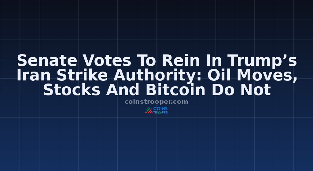 Senate Votes To Rein In Trump’s Iran Strike Authority: Oil Moves, Stocks And Bitcoin Do Not