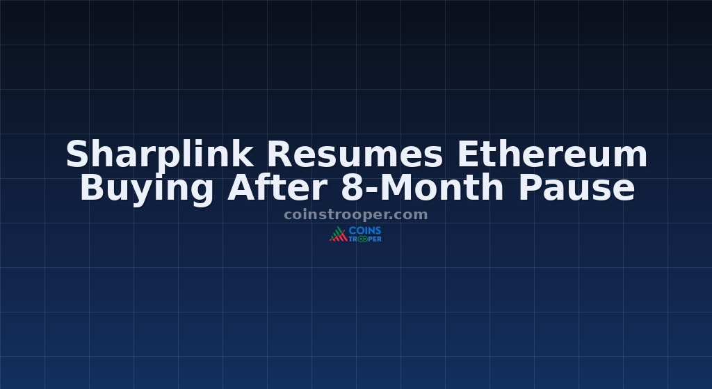Sharplink Resumes Ethereum Buying After 8-Month Pause