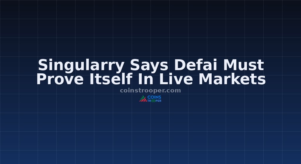 Singularry Says Defai Must Prove Itself In Live Markets
