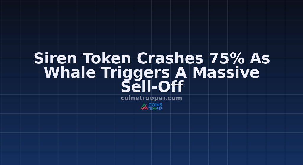Siren Token Crashes 75% As Whale Triggers A Massive Sell-Off