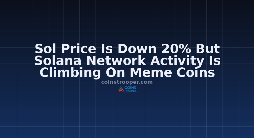 Sol Price Is Down 20% But Solana Network Activity Is Climbing On Meme Coins