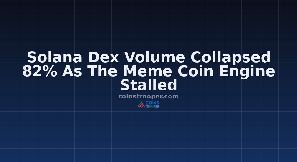 Solana Dex Volume Collapsed 82% As The Meme Coin Engine Stalled