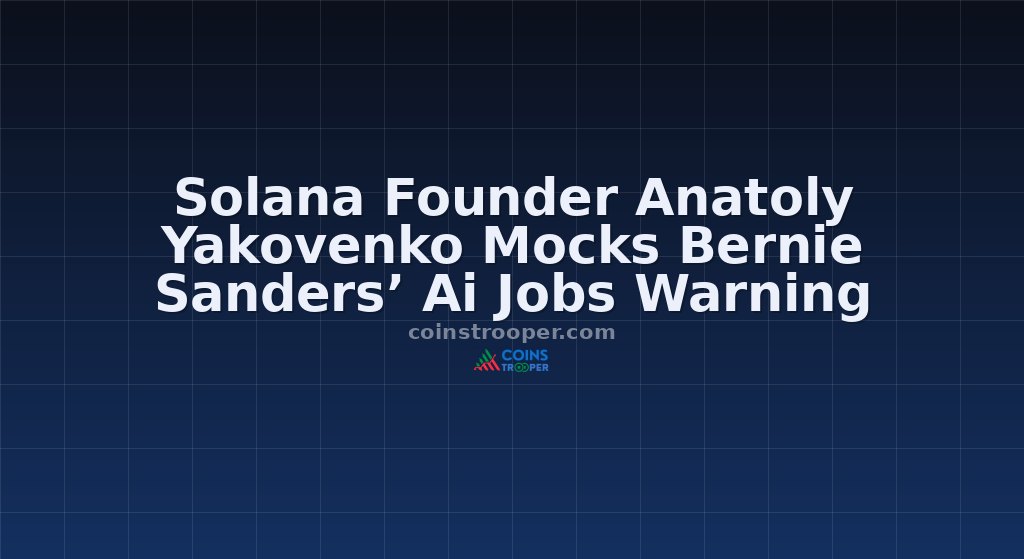 Solana Founder Anatoly Yakovenko Mocks Bernie Sanders’ Ai Jobs Warning