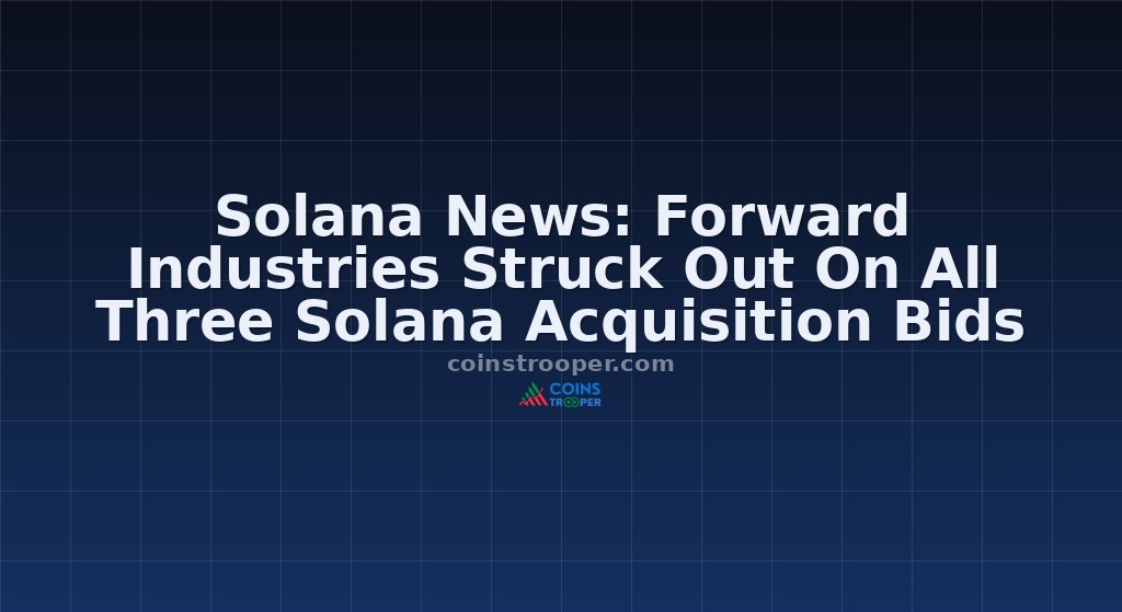 Solana News: Forward Industries Struck Out On All Three Solana Acquisition Bids