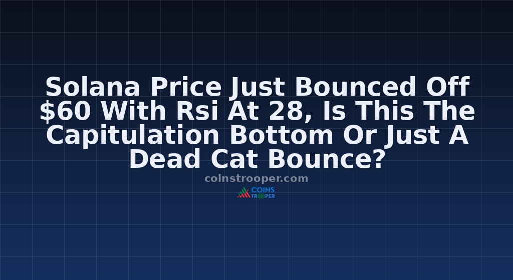 Solana Price Just Bounced Off $60 With Rsi At 28, Is This The Capitulation Bottom Or Just A Dead Cat Bounce?