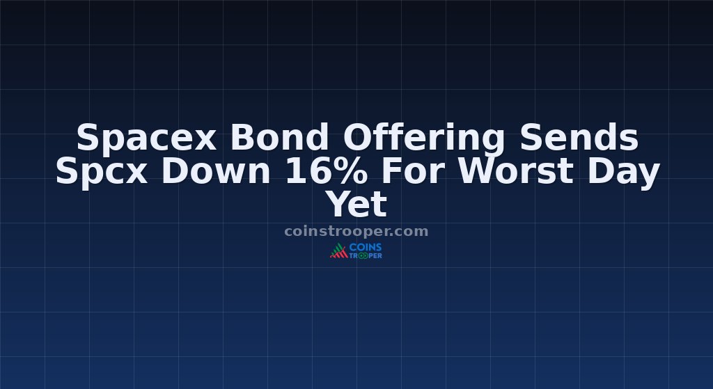 Spacex Bond Offering Sends Spcx Down 16% For Worst Day Yet
