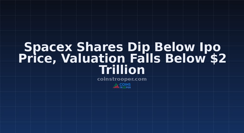 Spacex Shares Dip Below Ipo Price, Valuation Falls Below $2 Trillion
