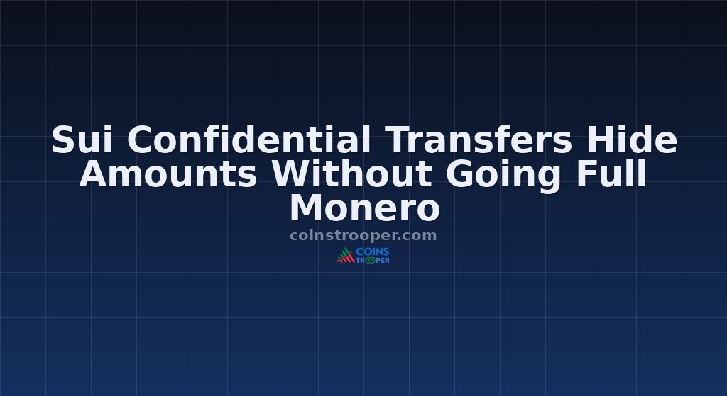 Sui Confidential Transfers Hide Amounts Without Going Full Monero