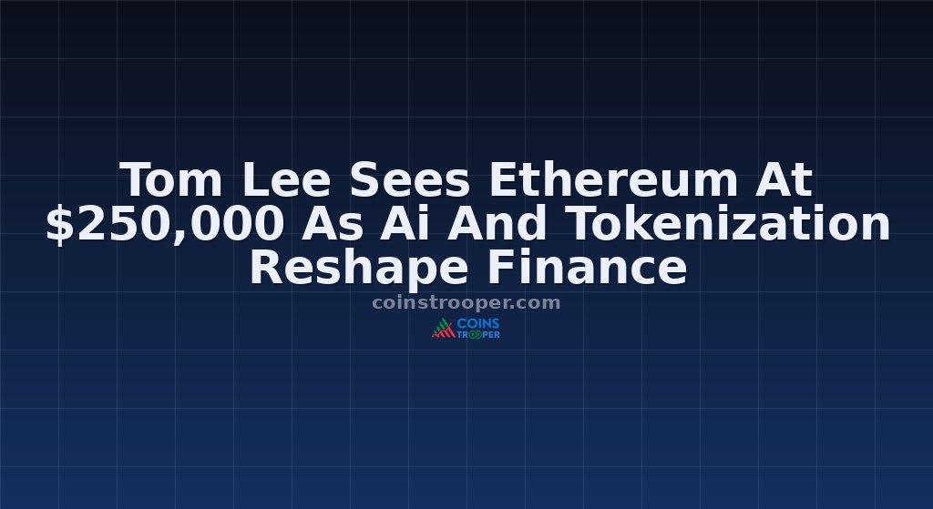 Tom Lee Sees Ethereum At $250,000 As Ai And Tokenization Reshape Finance