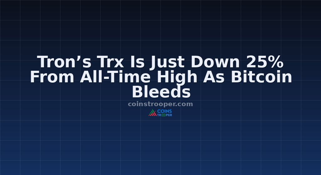 Tron’s Trx Is Just Down 25% From All-Time High As Bitcoin Bleeds