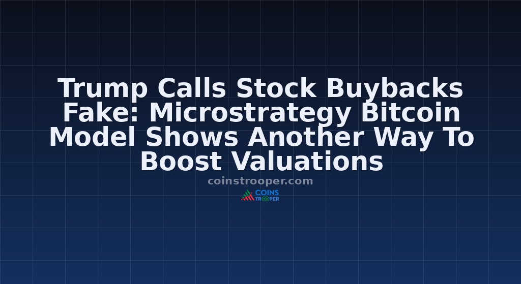Trump Calls Stock Buybacks Fake: Microstrategy Bitcoin Model Shows Another Way To Boost Valuations