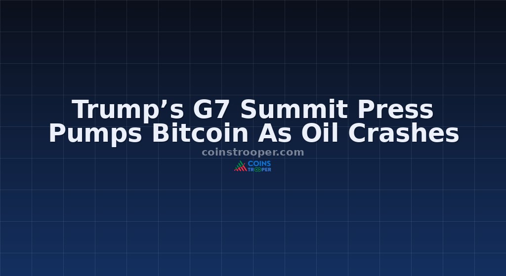 Trump’s G7 Summit Press Pumps Bitcoin As Oil Crashes