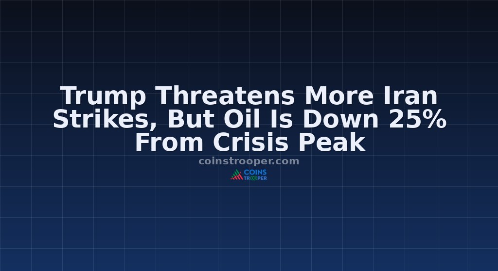Trump Threatens More Iran Strikes, But Oil Is Down 25% From Crisis Peak